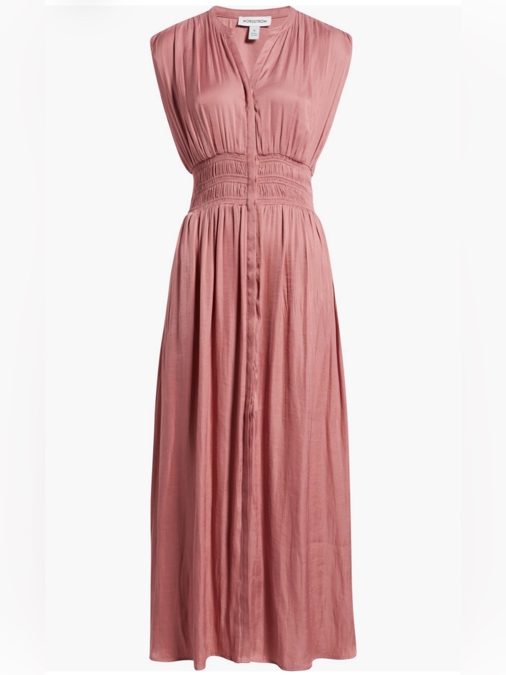 Nordstrom Rose Pink Smocked-Waist Maxi Dress